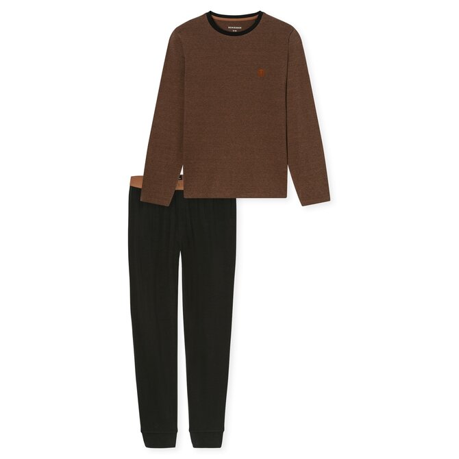 Schiesser Heren Pyjama Long toffee 183992 3XL/58