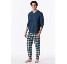Schiesser Heren Pyjama Long deepblue 181922 XL/54