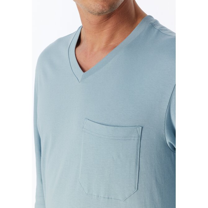 Schiesser Heren Pyjama Long iceblue 181154 XL/54