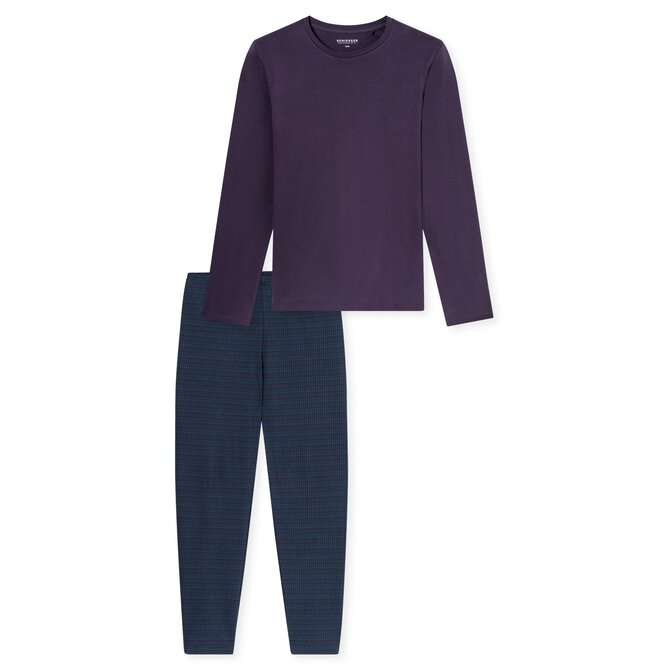 Schiesser Heren Pyjama Long aubergine 180249 3XL/58