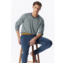 Schiesser Heren Pyjama Long deepblue 183994 S/48