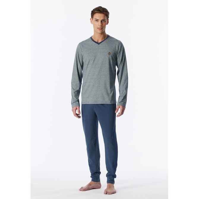 Schiesser Heren Pyjama Long deepblue 183994 S/48