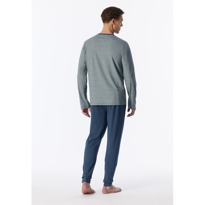 Schiesser Heren Pyjama Long deepblue 183994 S/48