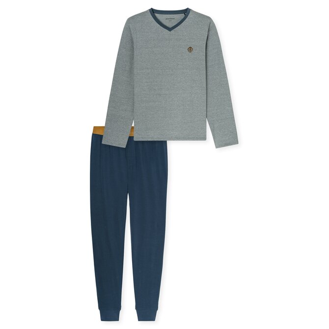 Schiesser Heren Pyjama Long deepblue 183994 S/48