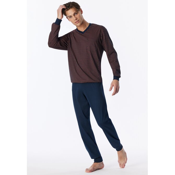 Schiesser Heren Pyjama Long copper 181162 S/48