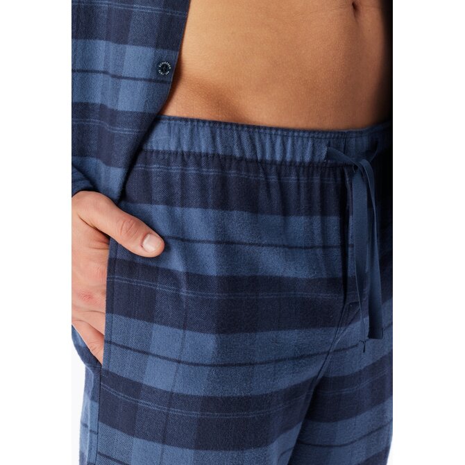 Schiesser Heren Pyjama Long fadeddenim 183846 3XL/58