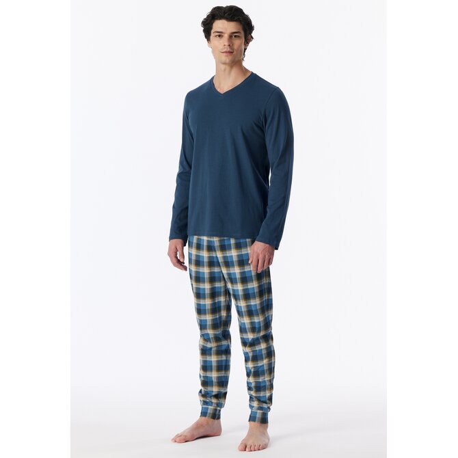 Schiesser Heren Pyjama Long deepblue 181922 M/50