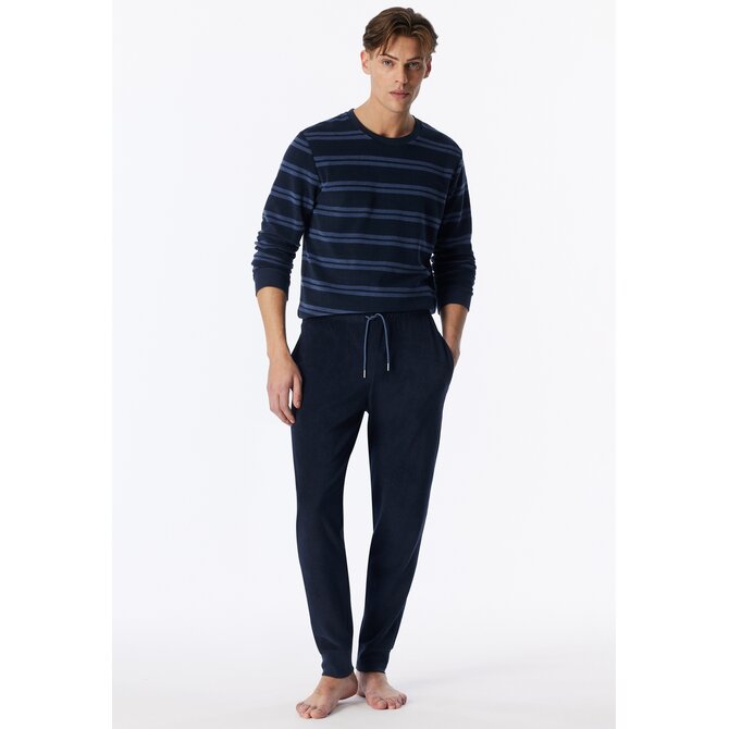 Schiesser Heren Pyjama Long deepseablue 183940 XL/54