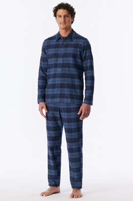 Schiesser Heren Pyjama Long fadeddenim 183846 XXL/56