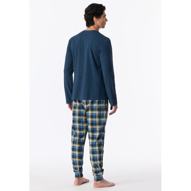 Schiesser Heren Pyjama Long deepblue 181922 S/48