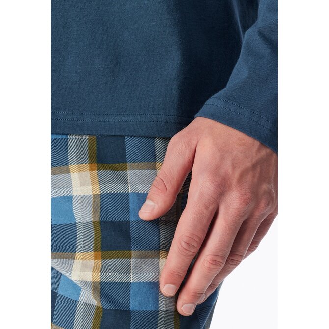 Schiesser Heren Pyjama Long deepblue 181922 S/48