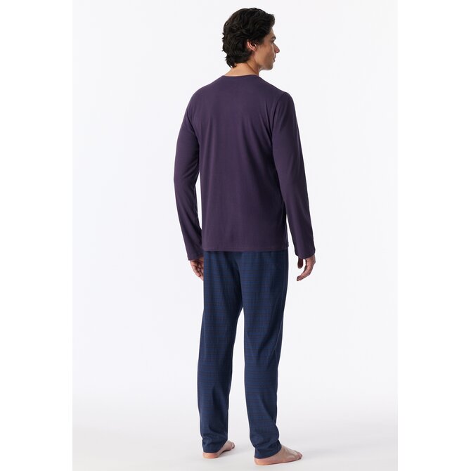 Schiesser Heren Pyjama Long aubergine 180249 L/52