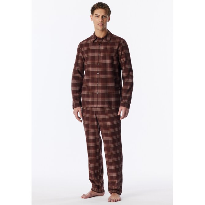 Schiesser Heren Pyjama Long praline 183846 S/48