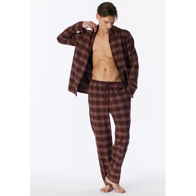 Schiesser Heren Pyjama Long praline 183846 S/48
