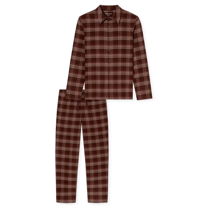 Schiesser Heren Pyjama Long praline 183846 S/48
