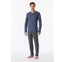 Schiesser Heren Pyjama Long fadeddenim 183938 S/48