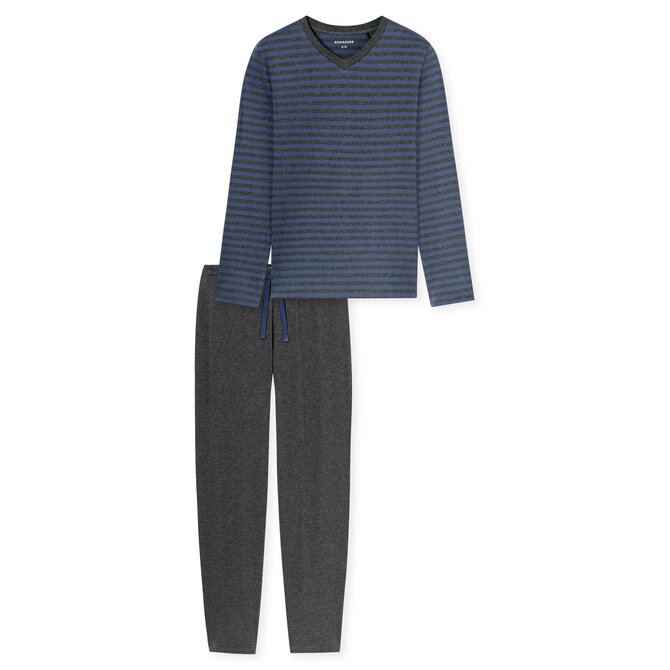 Schiesser Heren Pyjama Long fadeddenim 183938 S/48