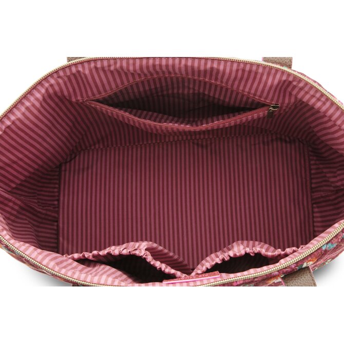 Pip Studio Tilda Schouder  Tas Medium Flora Bangelore DarkPink 47x17x37cm