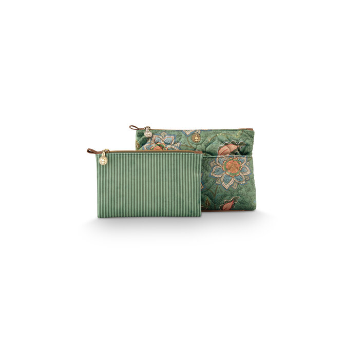 Pip Studio Caryn Cosmetic Bags Combi Mumbai Morning Green26x7.5x18cm/22x1x13cm