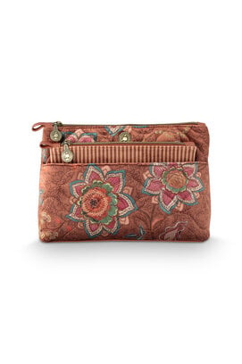 Pip Studio Caryn Cosmetic Bags Combi Mumbai Morning Brown26x7.5x18cm/22x1x13cm