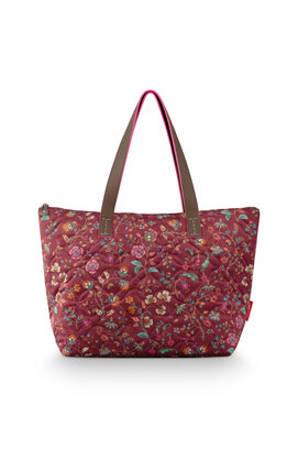 Pip Studio Tilda Schouder  Tas Medium Flora Bangelore DarkPink 47x17x37cm
