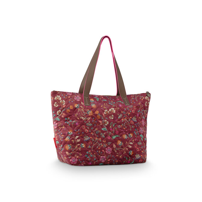 Pip Studio Tilda Schouder  Tas Medium Flora Bangelore DarkPink 47x17x37cm