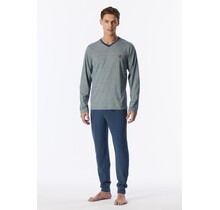 Schiesser Heren Pyjama Long deepblue 183994 3XL/58