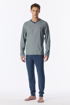 Schiesser Heren Pyjama Long deepblue 183994 M/50