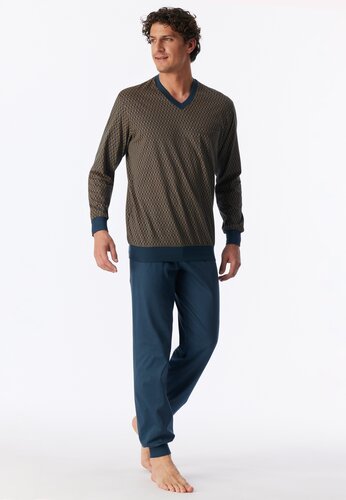 Schiesser Schiesser Heren Pyjama Long deepblue 181162 XXL/56