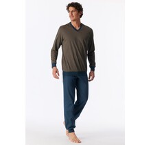 Schiesser Heren Pyjama Long deepblue 181162 S/48