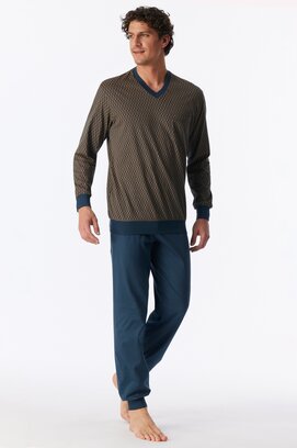 Schiesser Heren Pyjama Long deepblue 181162 S/48