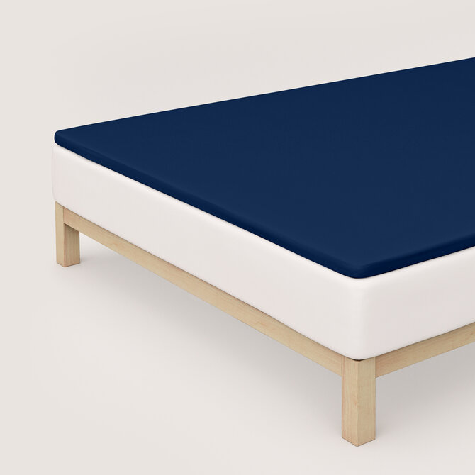Schlafgut Pure Jersey Topper Hoeslaken XL - 180x200 - 200x220 570 Blue Deep