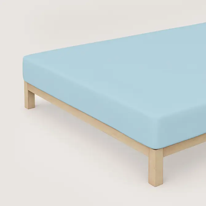 Schlafgut Pure Jersey Hoeslaken L - 140x200 - 160x220 536 Blue Light