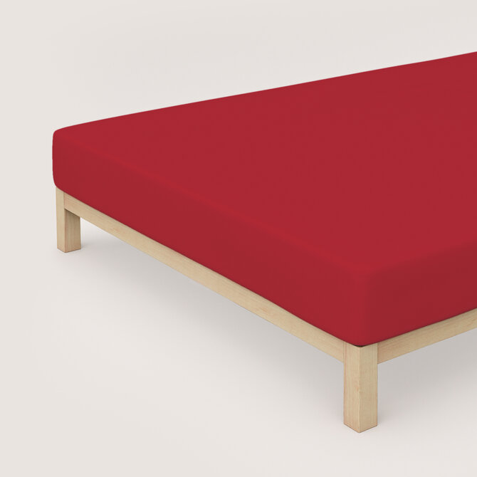 Schlafgut Pure Jersey Topper Hoeslaken M - 120x200 - 130x220 285 Red Deep