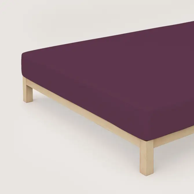 Schlafgut Pure Jersey Hoeslaken M - 120x200 - 130x220 542 Purple Deep