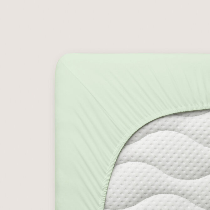 Schlafgut Pure Jersey Hoeslaken S - 90x190 - 100x220 643 Green Light