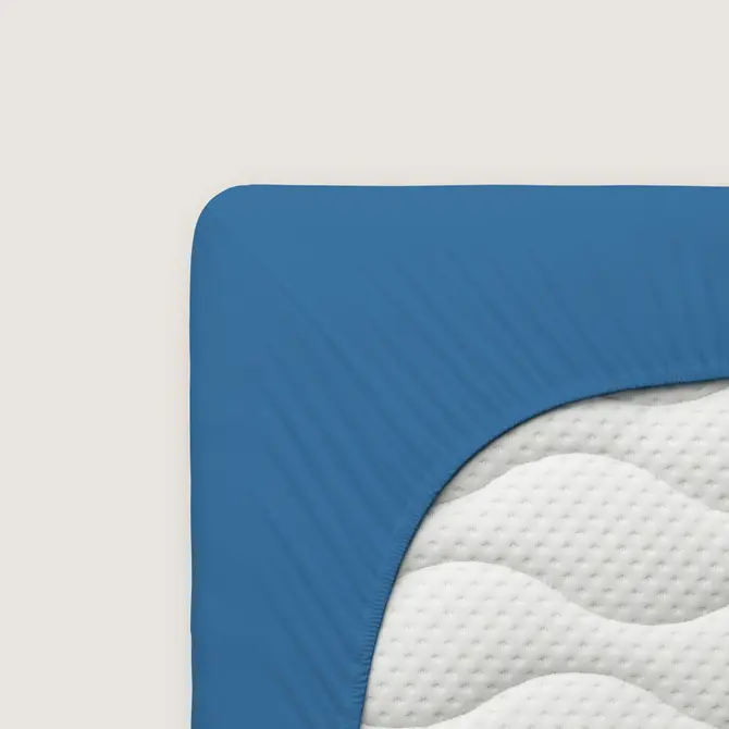 Schlafgut Pure Jersey Hoeslaken S - 90x190 - 100x220 615 Blue Mid