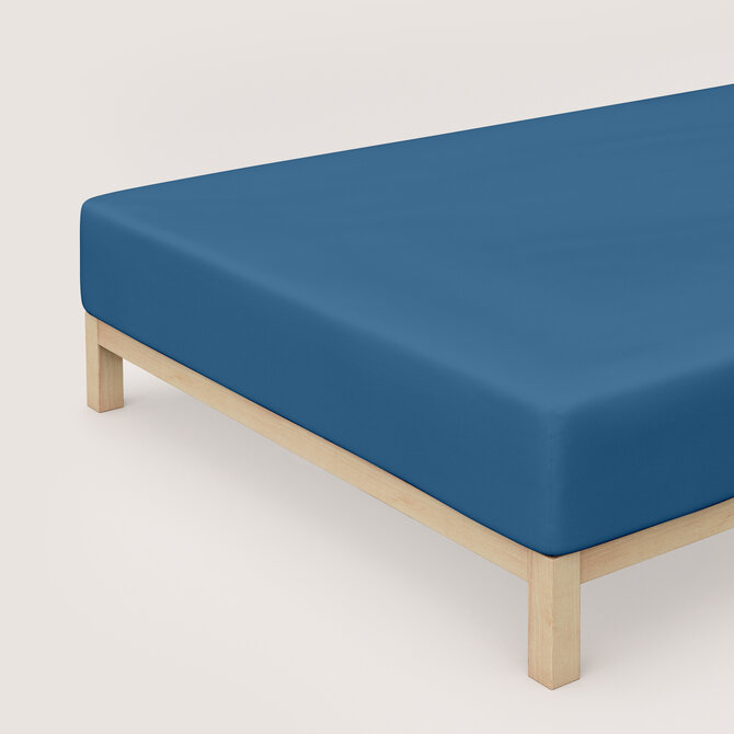 Schlafgut Pure Jersey Hoeslaken L - 140x200 - 160x220 615 Blue Mid