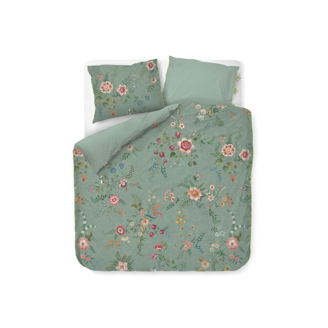 Pip Studio Dekbedovertrek Everbloom Groen 140x200/220 cm