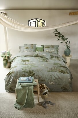 Pip Studio Dekbedovertrek Darjeeling Days Groen 240x200/220 cm