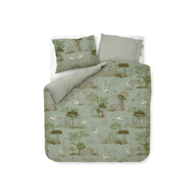 Pip Studio Dekbedovertrek Darjeeling Days Groen 240x200/220 cm