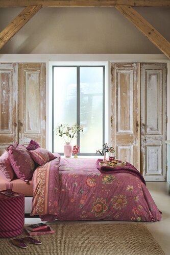 Pip Studio Pip Studio Dekbedovertrek Mumbai Evening Donker roze 240x200/220 cm