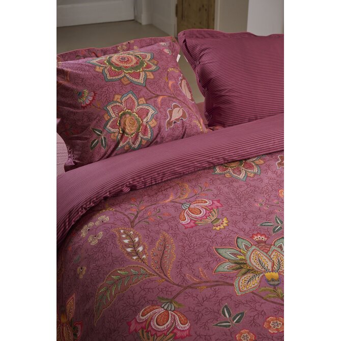 Pip Studio Dekbedovertrek Mumbai Evening Donker roze 200x200/220 cm