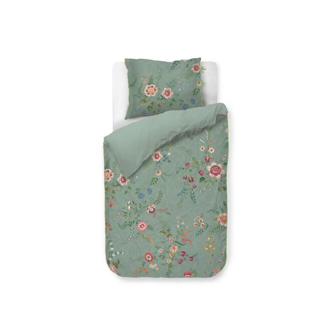 Pip Studio Dekbedovertrek Everbloom Groen 260x200/220 cm