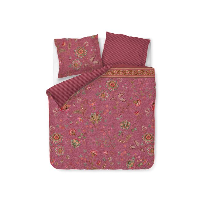 Pip Studio Dekbedovertrek Mumbai Evening Donker roze 260x200/220 cm