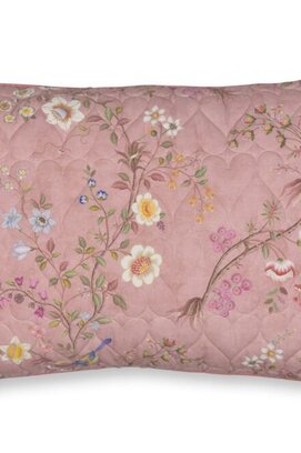 Pip Studio Mumbai Morning Velvet Quilted Sierkussen Donker roze 45x70 cm