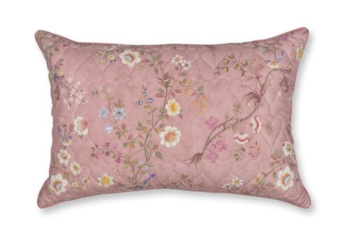 Pip Studio Mumbai Morning Velvet Quilted Sierkussen Donker roze 45x70 cm