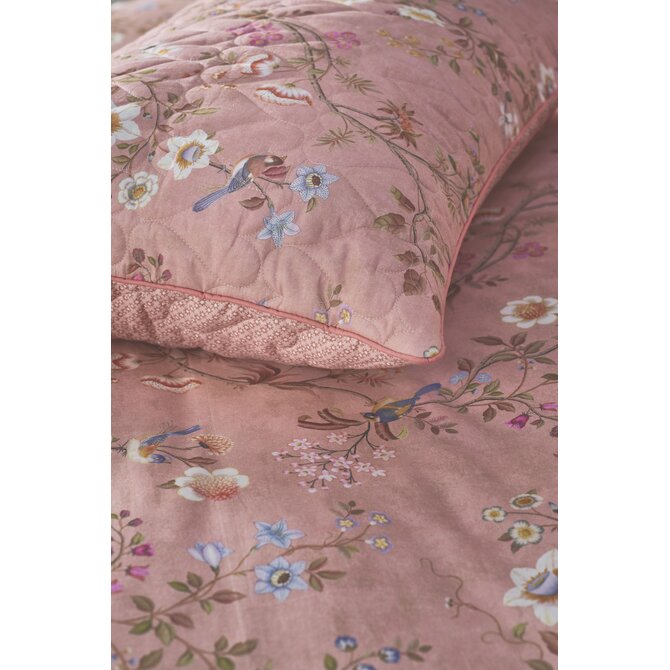Pip Studio Mumbai Morning Velvet Quilted Sierkussen Donker roze 45x70 cm