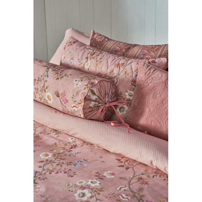 Pip Studio Mumbai Morning Velvet Quilted Sierkussen Donker roze 45x70 cm