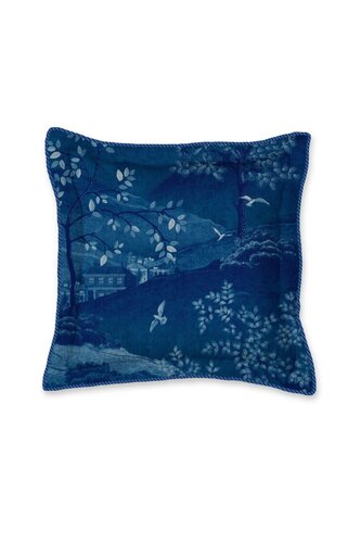Pip Studio Sundara Wood Square Sierkussen Donkerblauw 45x45 cm